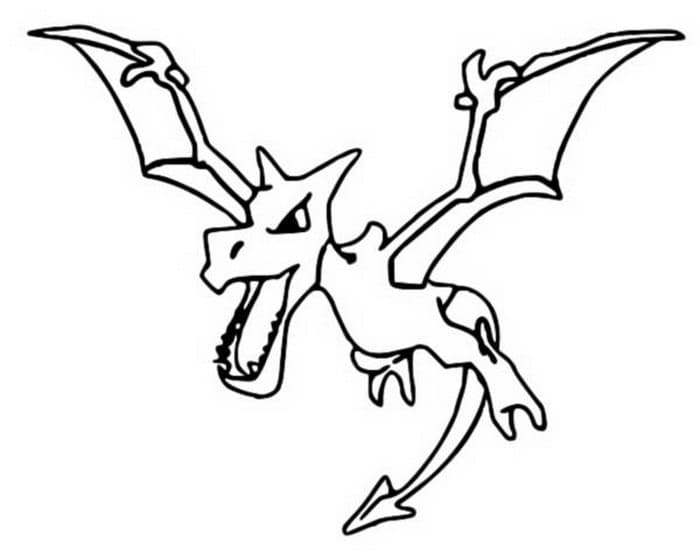 Aerodactyl Pokemon omalovánka
