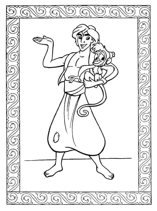 Aladin Tisknutelný omalovánka
