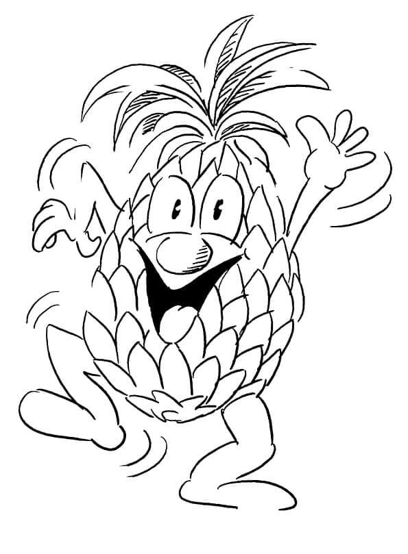 Ananas (3) omalovánka