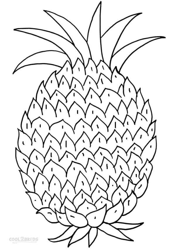 Ananas Tisknutelný Zdarma omalovánka