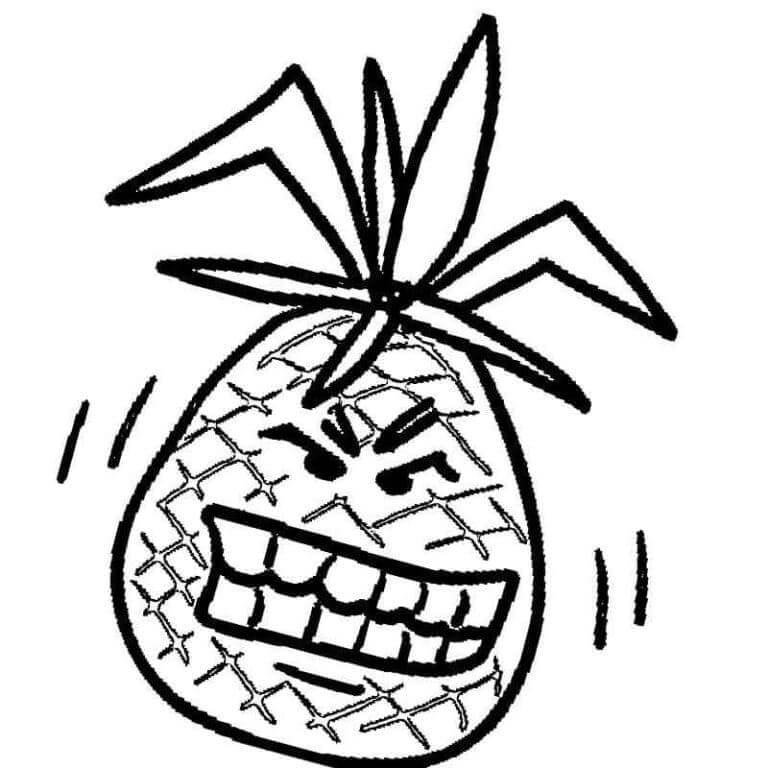 Ananas pro 5leté Děti omalovánka
