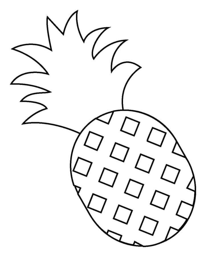 Ananas pro 6leté Děti omalovánka
