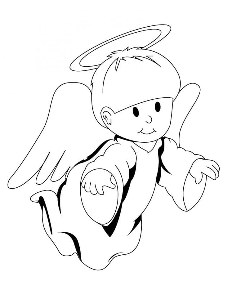 Anděl Vymalovatelné pro Děti omalovánka