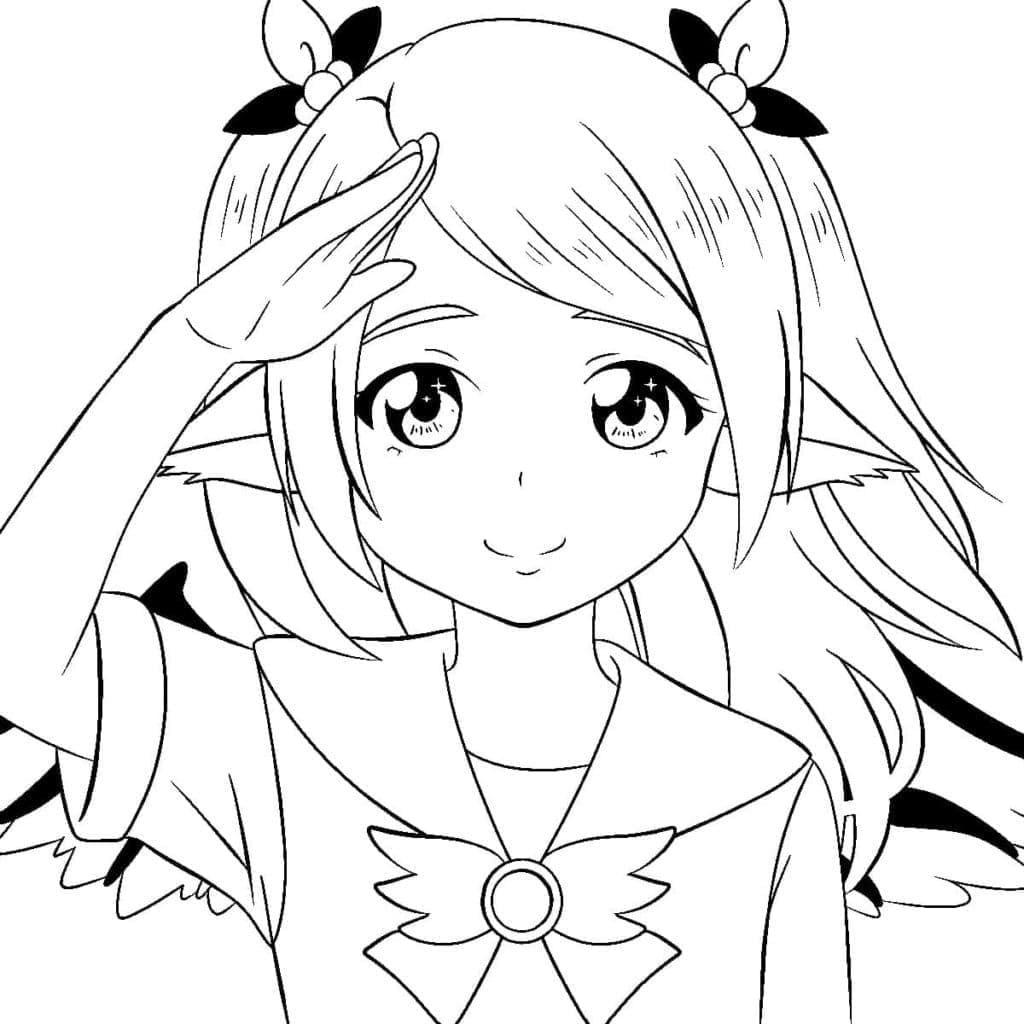 Anime Dívka pro Děti omalovánka