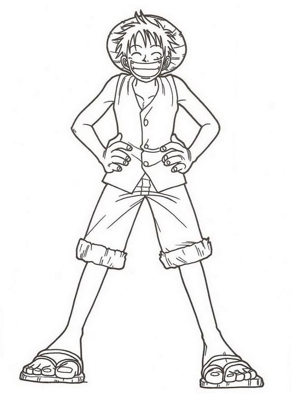 Anime Luffy omalovánka