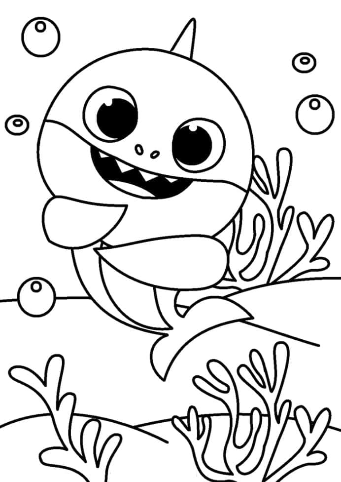 Animovaný Baby Shark omalovánka