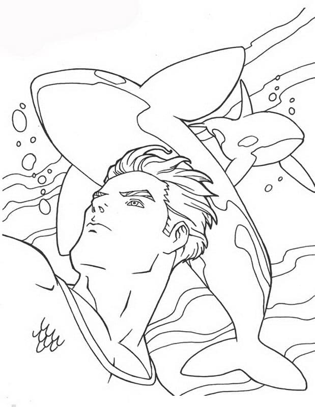 Aquaman Zdarma Tisknutelný omalovánka