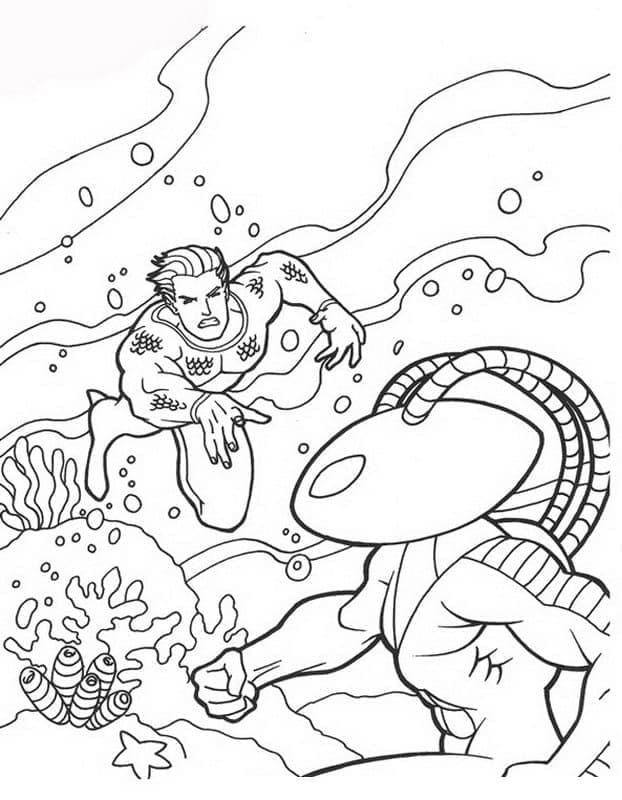 Aquaman pro 4leté Děti omalovánka