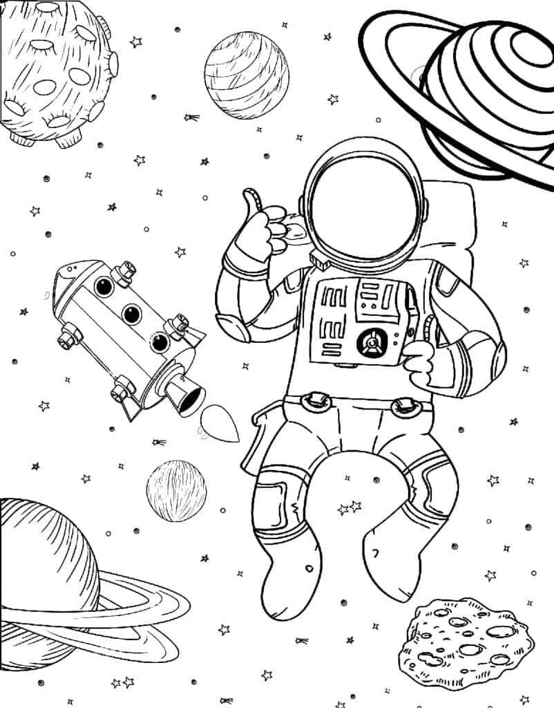 Astronaut Zdarama omalovánka