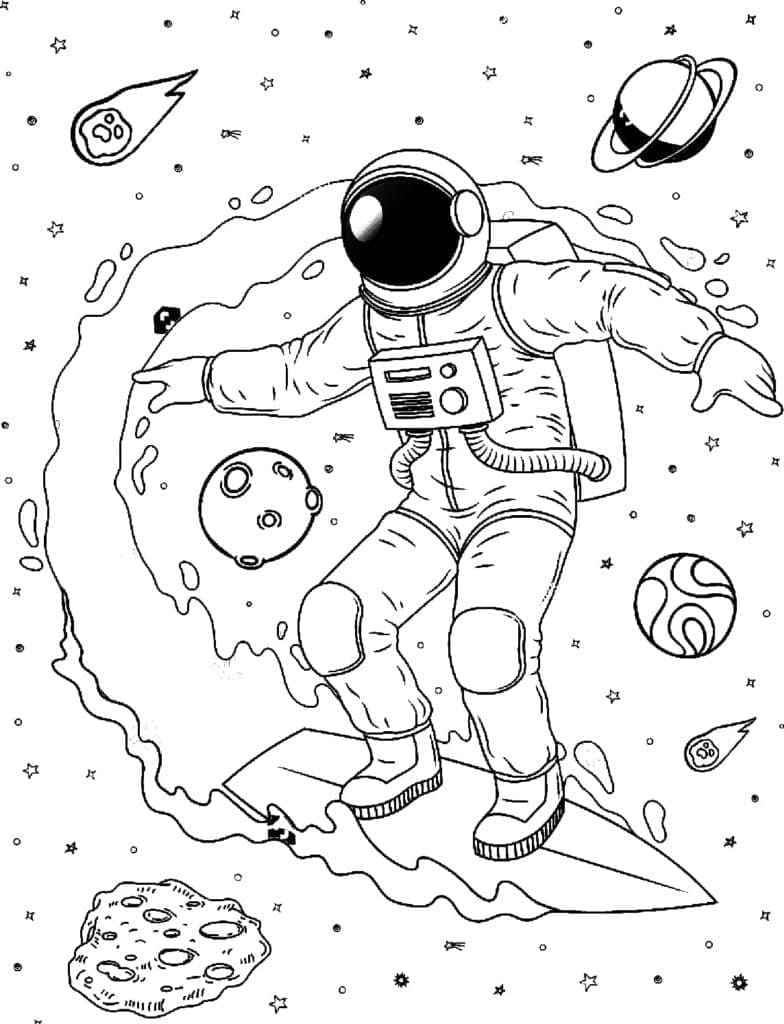 Astronauti omalovánky