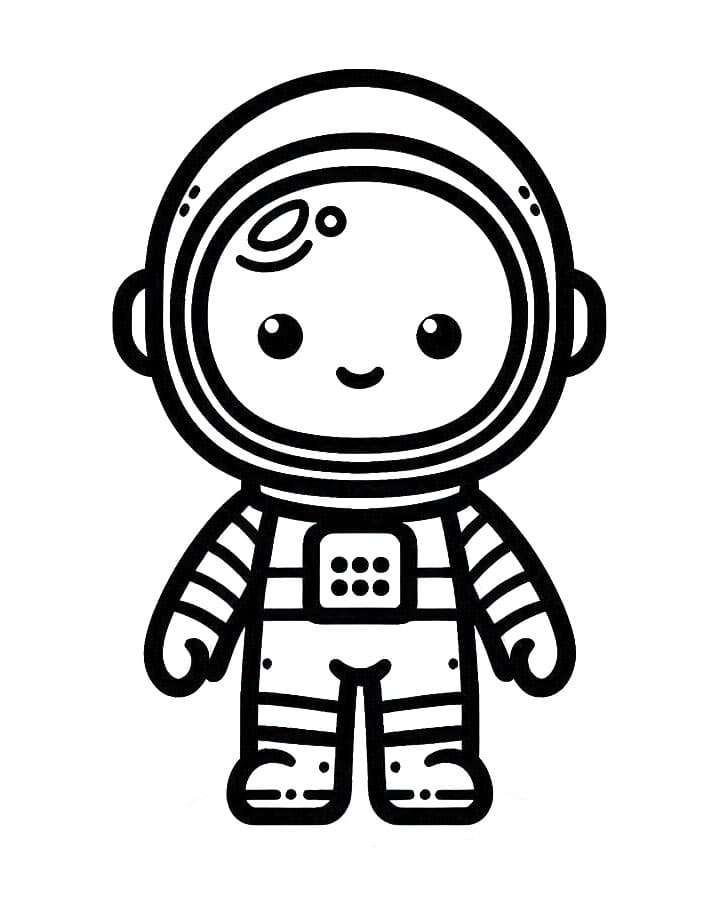 Astronaut pro 1leté Děti omalovánka
