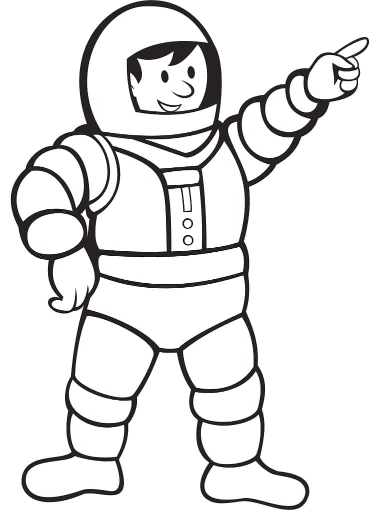 Astronaut pro 5leté Děti omalovánka