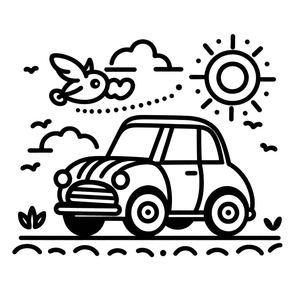 Auto Tisknutelné Zdarma omalovánka