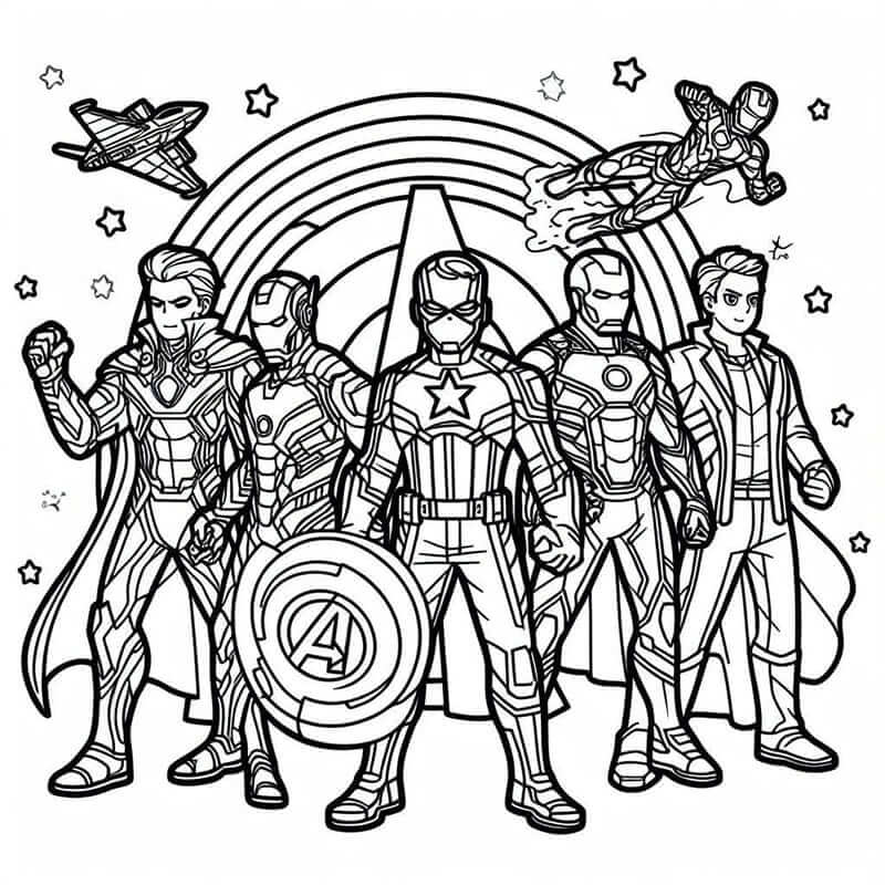 Avengers pro 5leté Děti omalovánka
