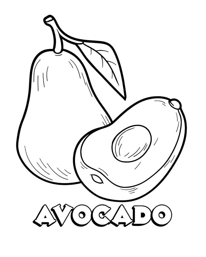 Avokádo Zdarma pro Děti omalovánka