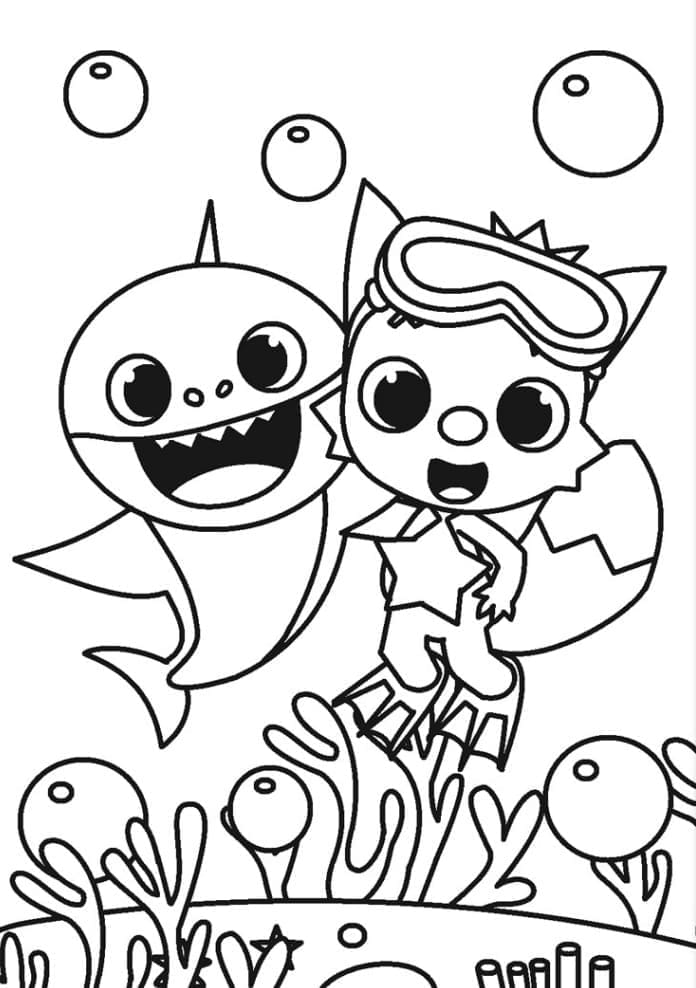 Baby Shark (10) omalovánka