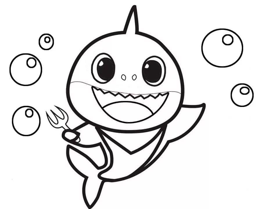 Baby Shark (12) omalovánka
