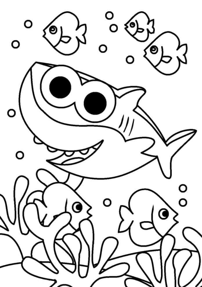Baby Shark (16) omalovánka
