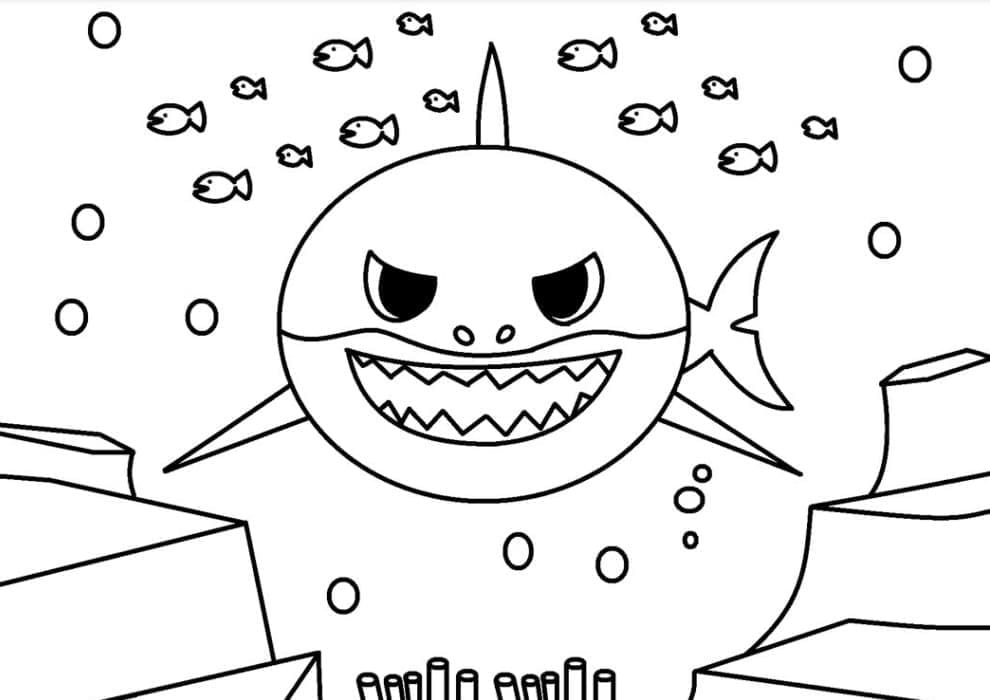 Baby Shark (9) omalovánka