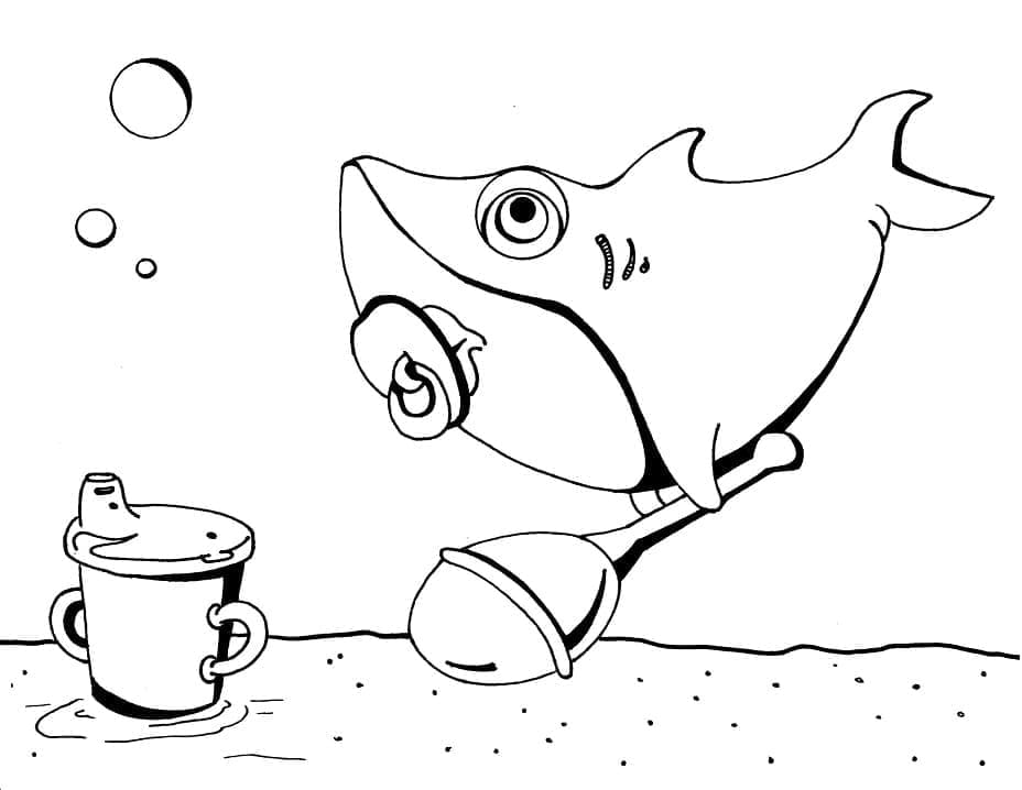Baby Shark Tisknutelný Zdarma omalovánka