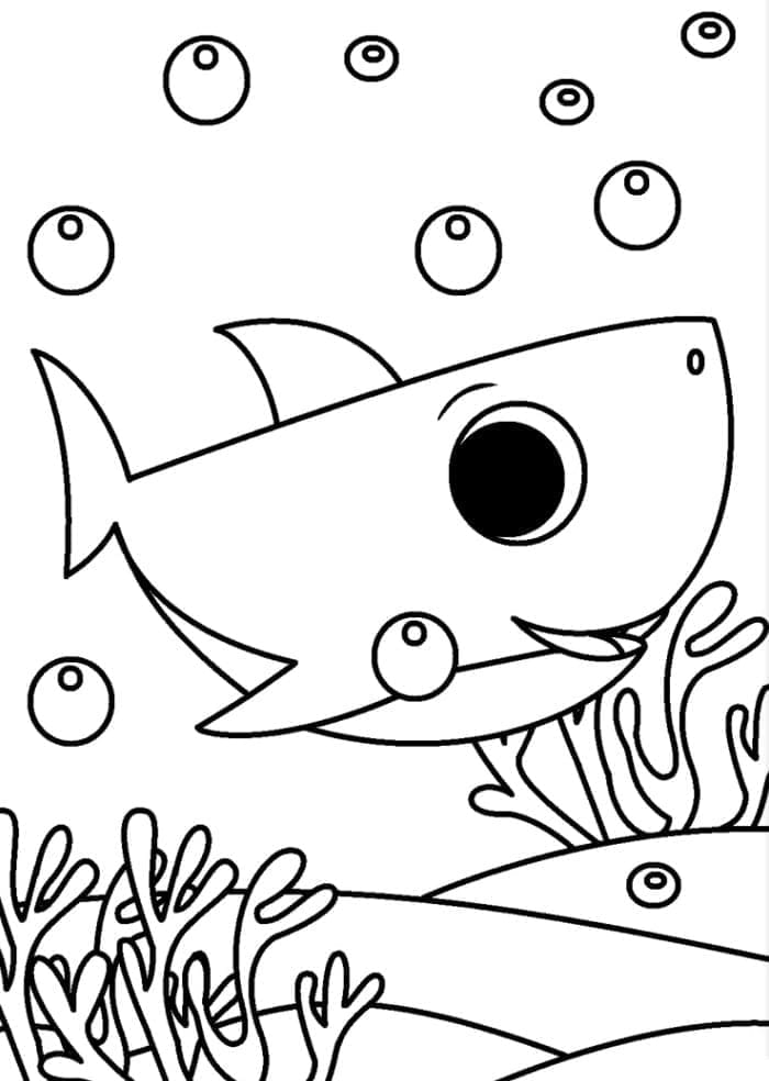 Baby Shark Tisknutelný omalovánka