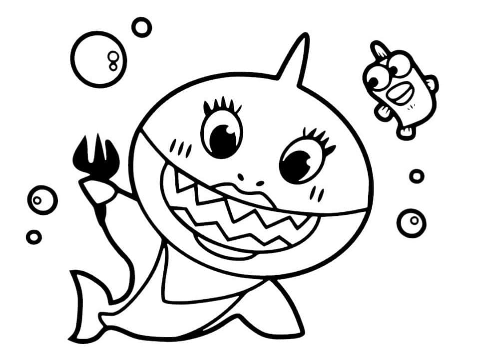 Baby Shark Vymalovatelné pro Děti omalovánka