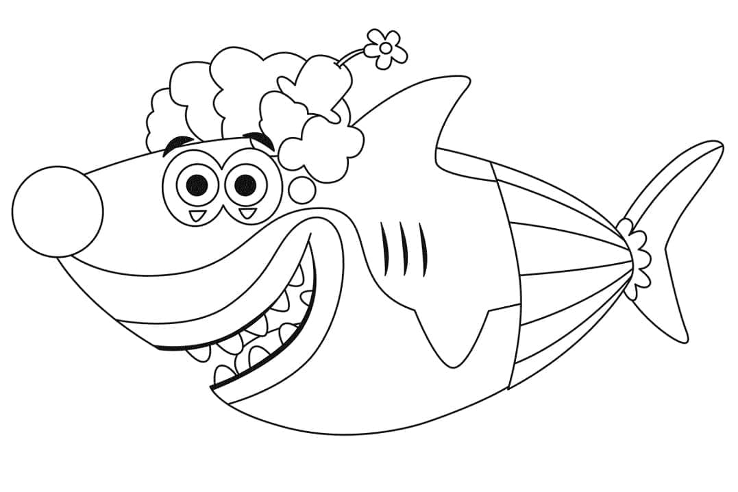 Baby Shark k Vymalování omalovánka