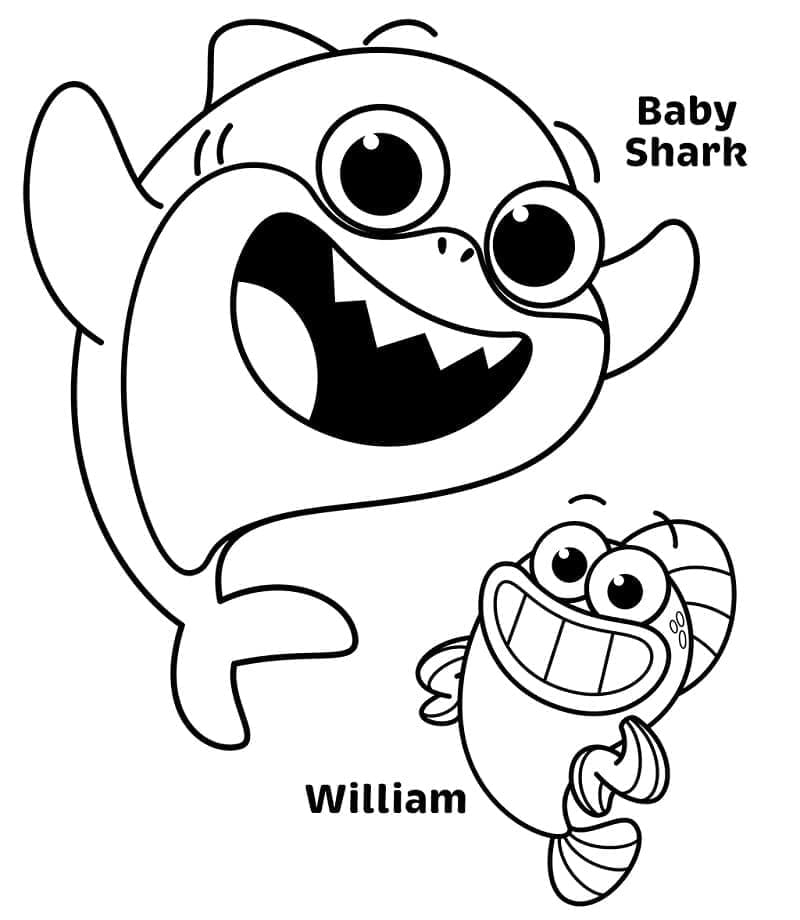 Baby Shark pro 4leté Děti omalovánka