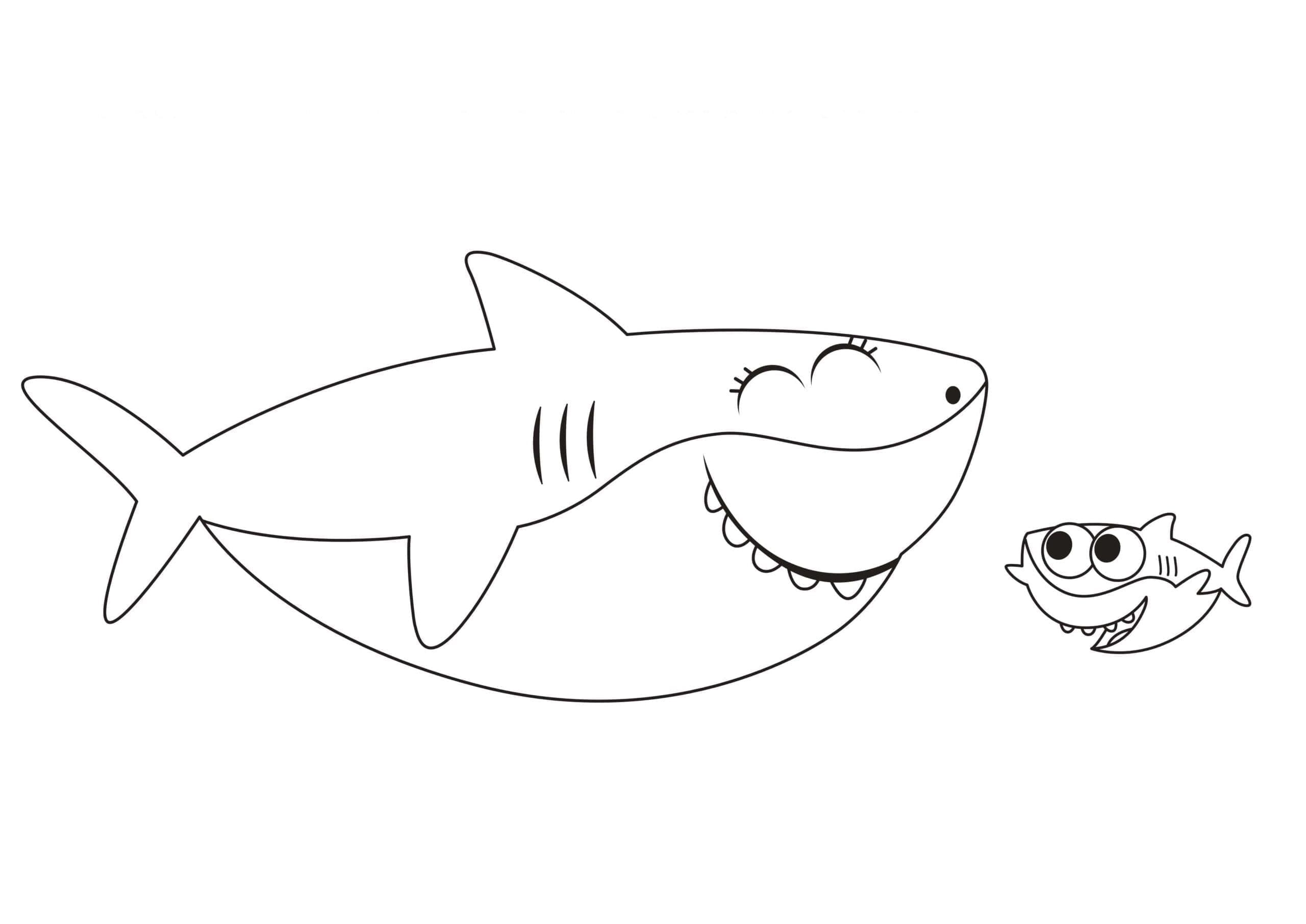 Baby Shark pro 6leté Děti omalovánka