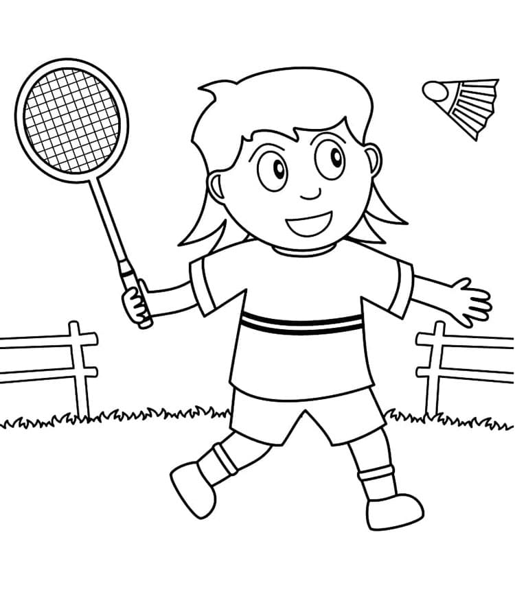 Badminton Zdarma pro Děti omalovánka