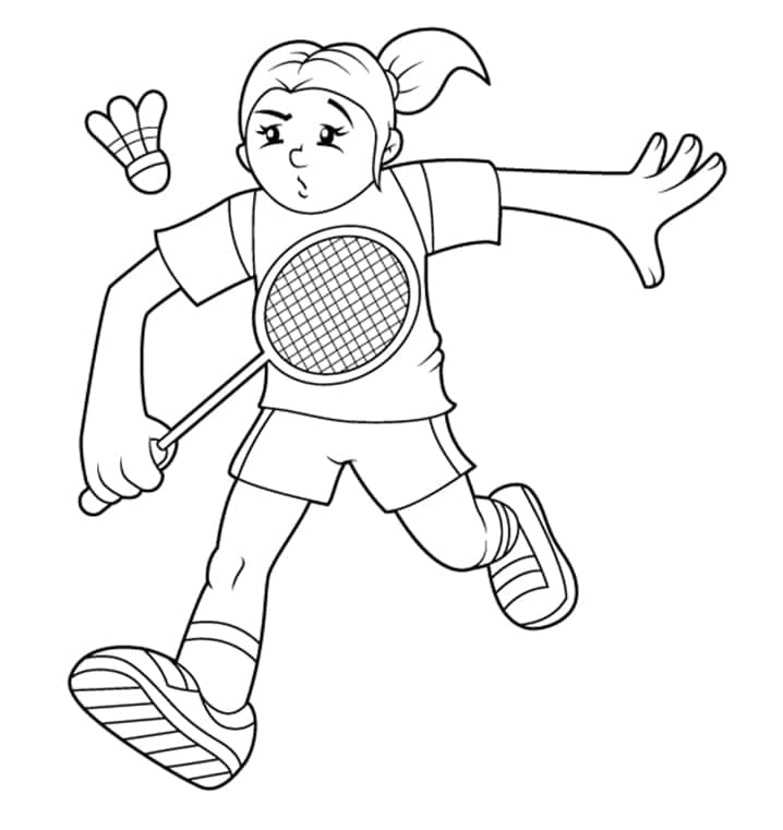 Badminton pro 5leté Děti omalovánka