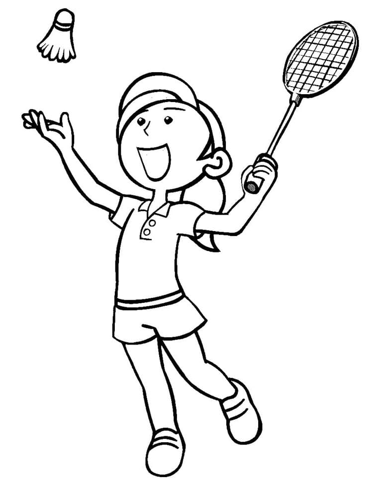 Badminton pro 6leté Děti omalovánka