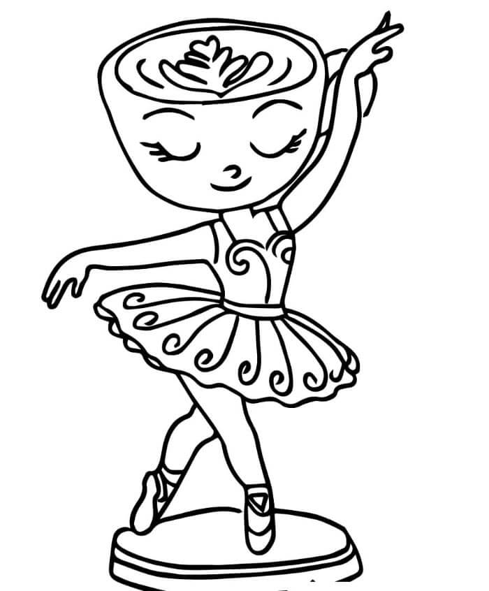 Ballerina Cappuccina Brainrot omalovánka