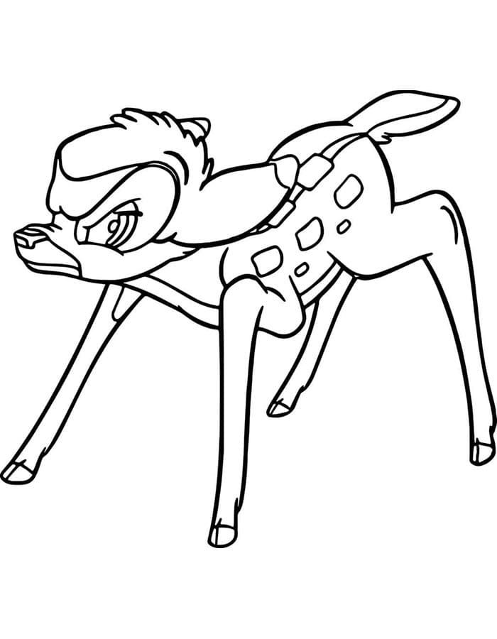 Bambi Zdarma Vymalovatelné Obrázek omalovánka