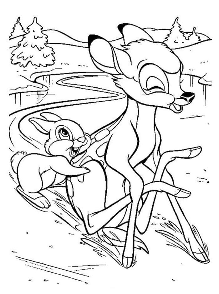 Bambi k Vymalování omalovánka
