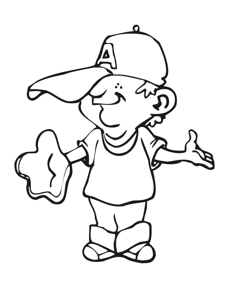 Basebal Tisknutelný pro Děti omalovánka