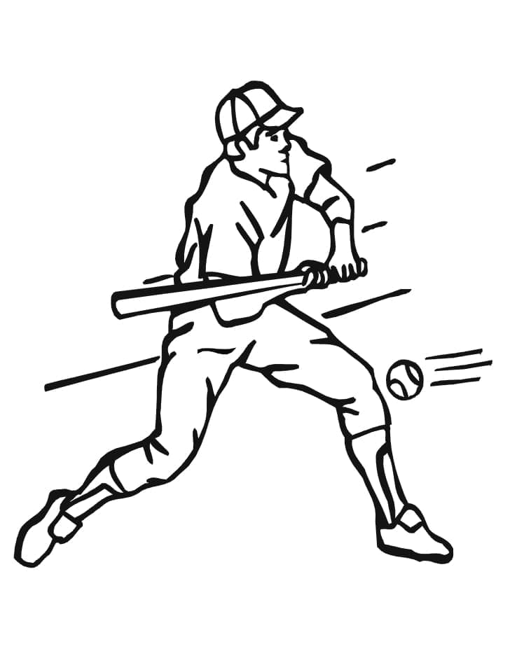 Basebal Vymalovatelné pro Děti omalovánka
