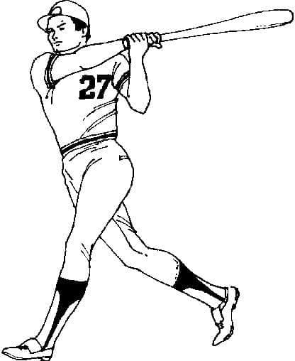 Basebal Zdarma Tisknutelný omalovánka