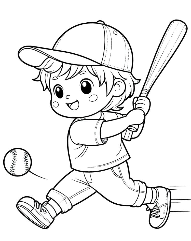 Basebal Zdarma Vymalovatelné Obrázek omalovánka