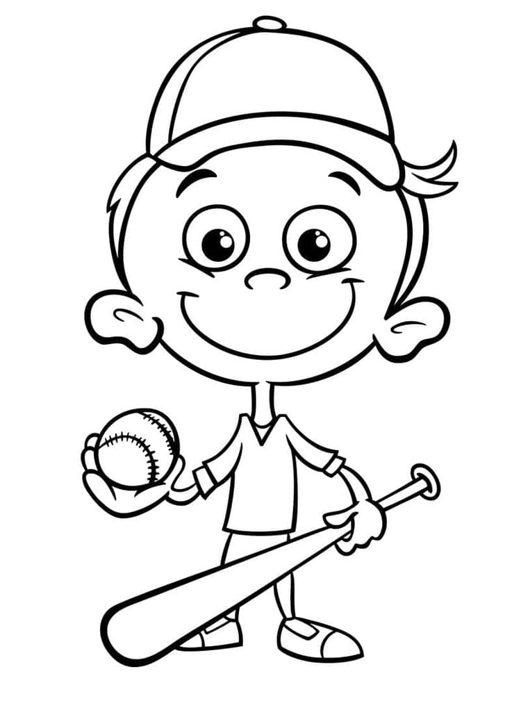 Basebal Zdarma pro Děti omalovánka