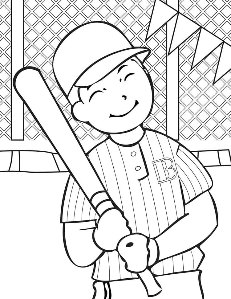 Basebal k Vymalování omalovánka