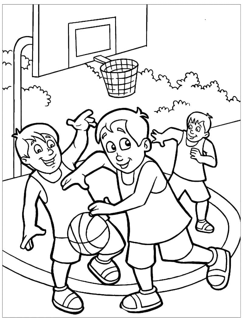 Basketbal Tisknutelný pro Děti omalovánka