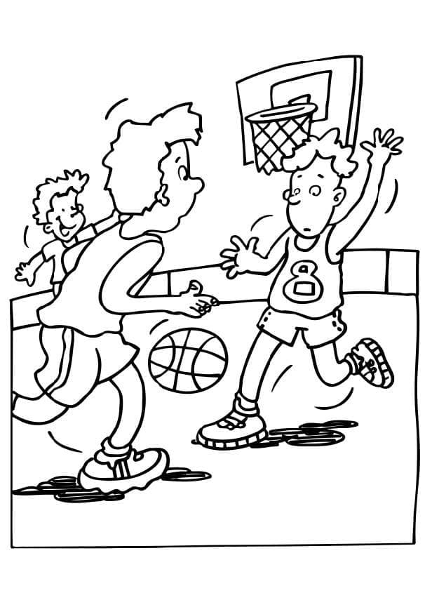 Basketbal Vymalovatelné pro Děti omalovánka