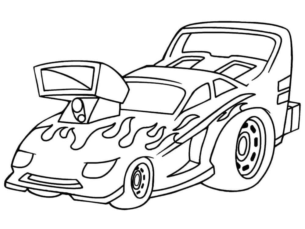 Běžné Hot Wheels omalovánka
