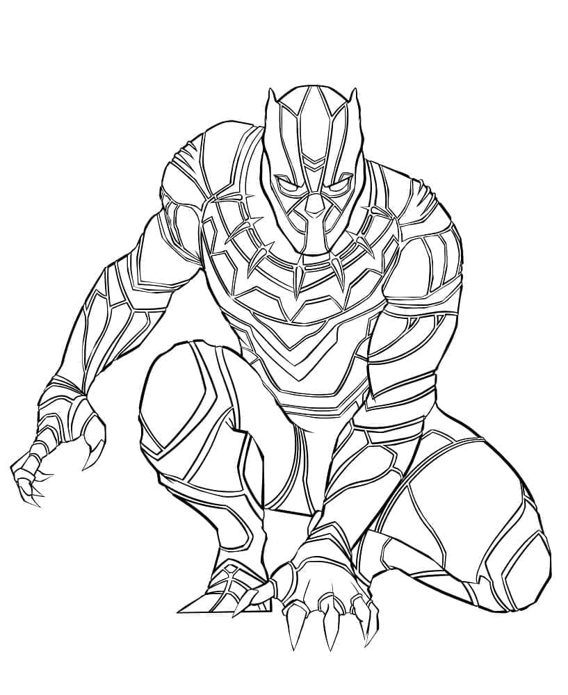 Black Panther Zdarma pro Děti omalovánka