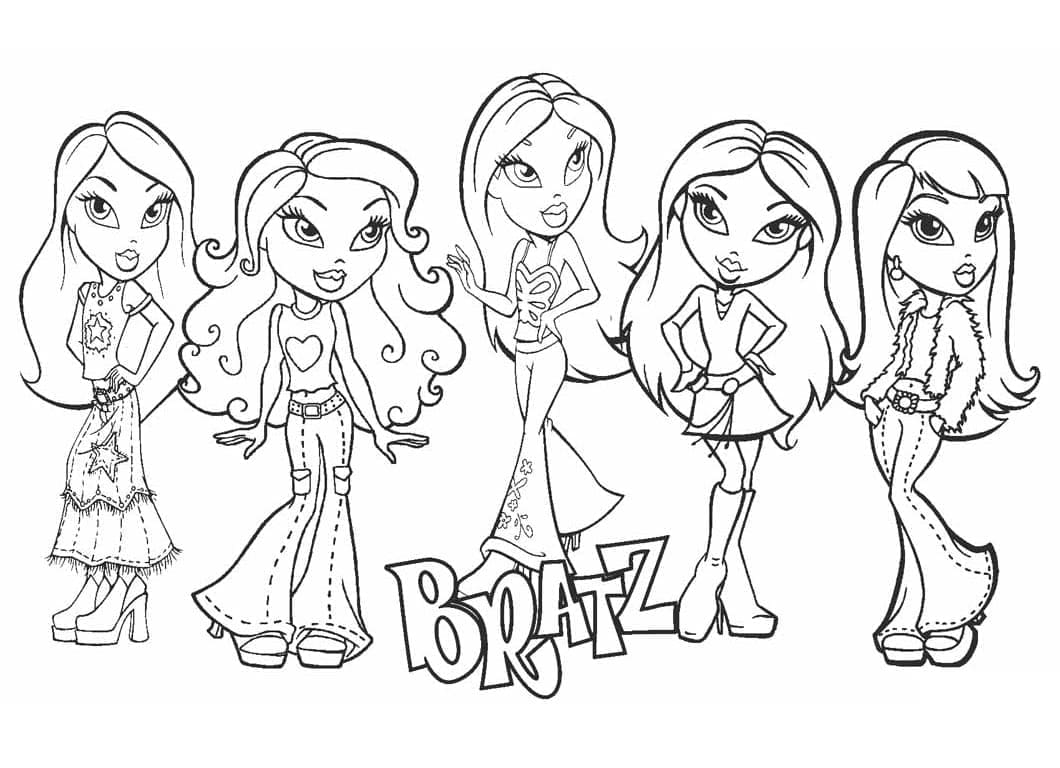 Bratz Zdarma Tisknutelná omalovánka