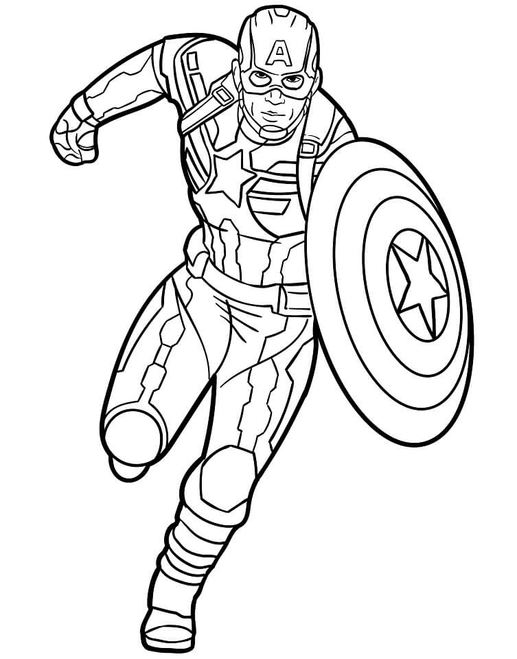 Captain America Tisknutelný pro Děti omalovánka