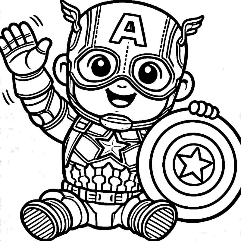 Captain America pro 2leté Děti omalovánka
