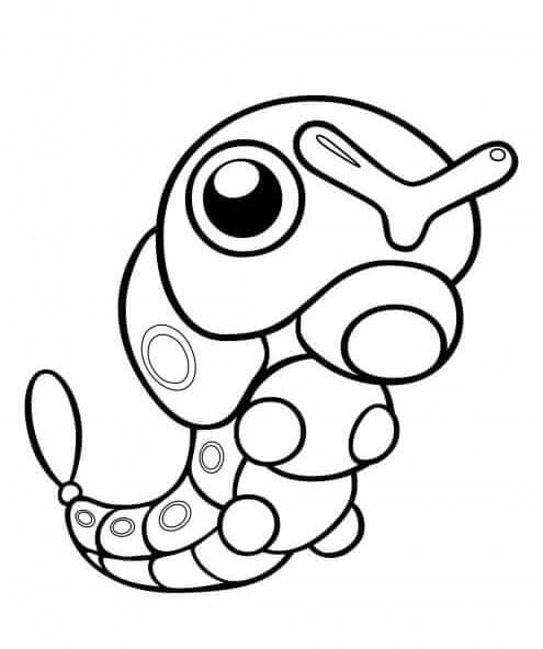Caterpie Pokemon omalovánka