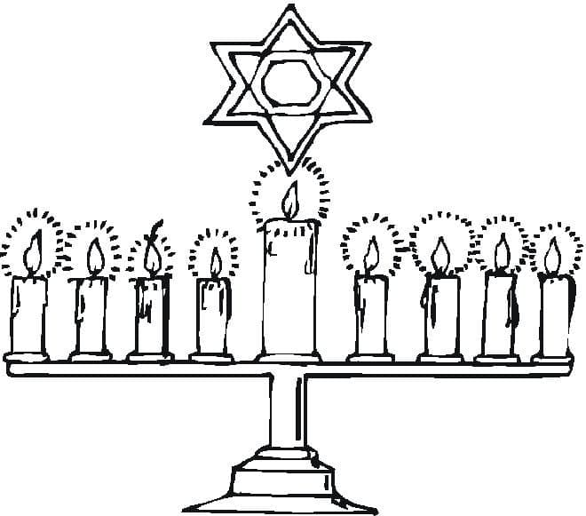 Chanuka Zdarma Vymalovatelné Obrázek omalovánka